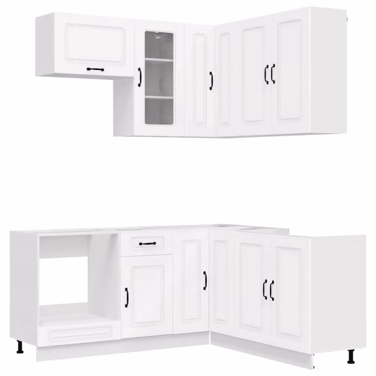 Set di mobili da cucina KALMAR, 8 pezzi, bianco, legno ingegnerizzato