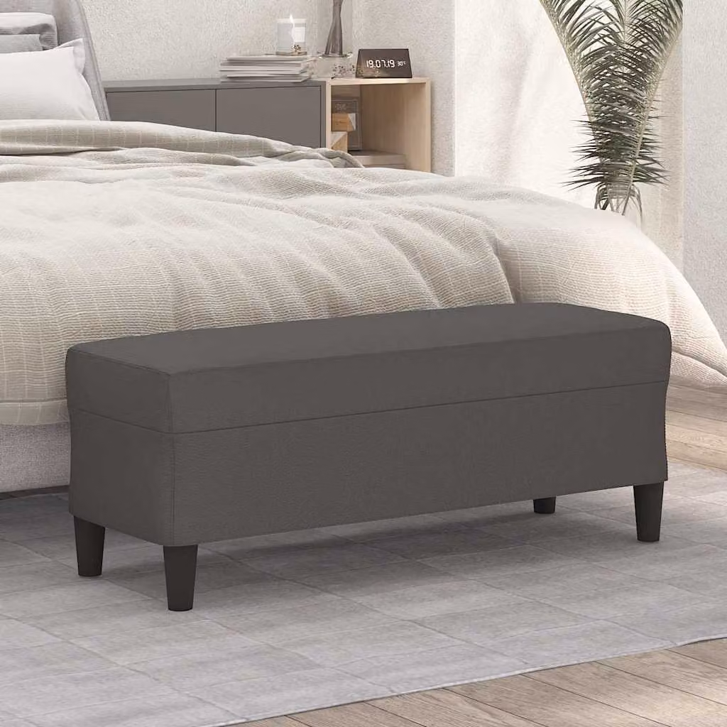 Panca vidaXL in similpelle grigia per soggiorno e camera da letto, L 100 x P 35 x H 41 cm
