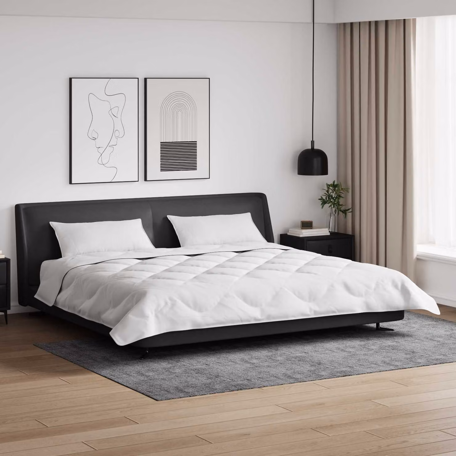 Set di 3 pezzi vidaXL composto da duvet invernale e cuscini in microfibra bianca