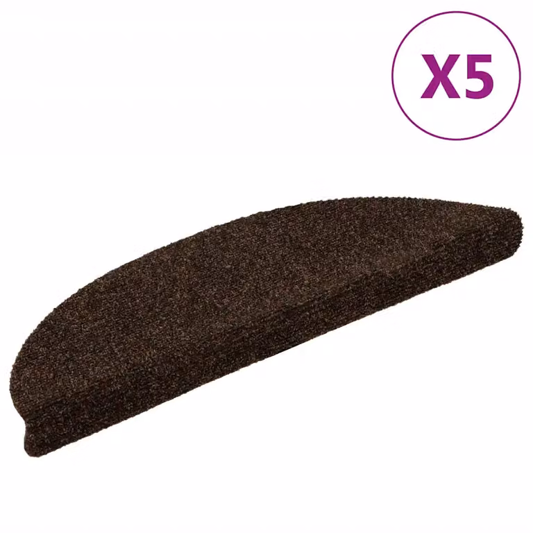 vidaXL Tappetini per scale autoadesivi 5 pz 56x17x3 cm marrone