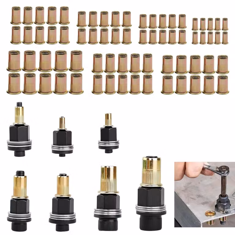 Solidchoice - Set di 7 inserti a rivetto con 70 dadi