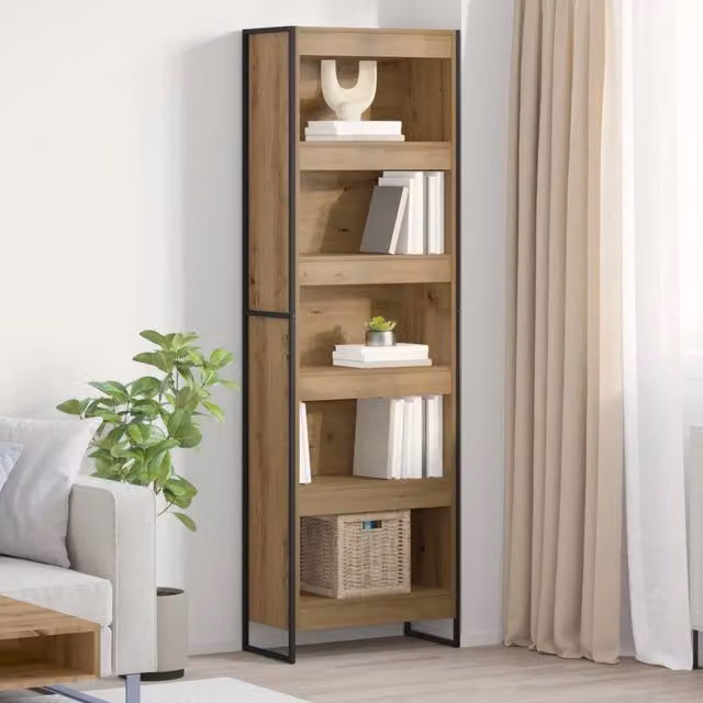 Armadio per Libri Industrial vidaXL in MDF e Metallo, Marrone, L: 60 cm, P: 30 cm, H: 189,5 cm