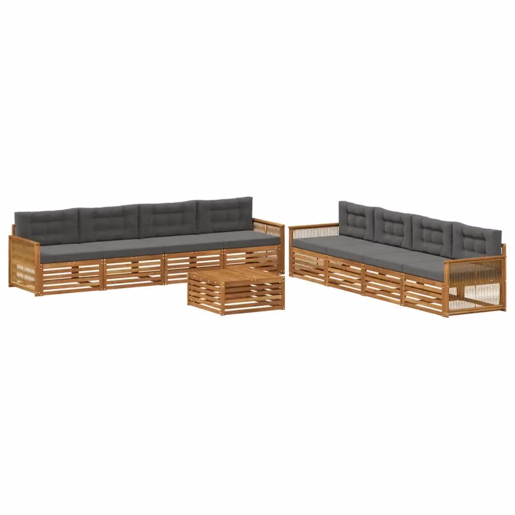 Set di mobili da giardino vidaXL in legno di acacia con divani e tavolino da esterno, colore marrone e antracite – 2
