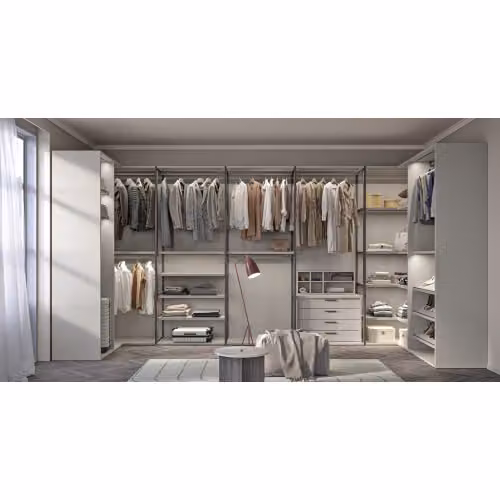 Cabina armadio con fianchi centrali telaio alluminio W21