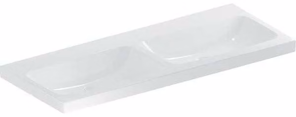 Geberit iCon Light lavabo double, 120 cm x 48 cm, sans trou pour robinet, sans trop-plein,501838, 501.838.00.7, 501.838.00.7