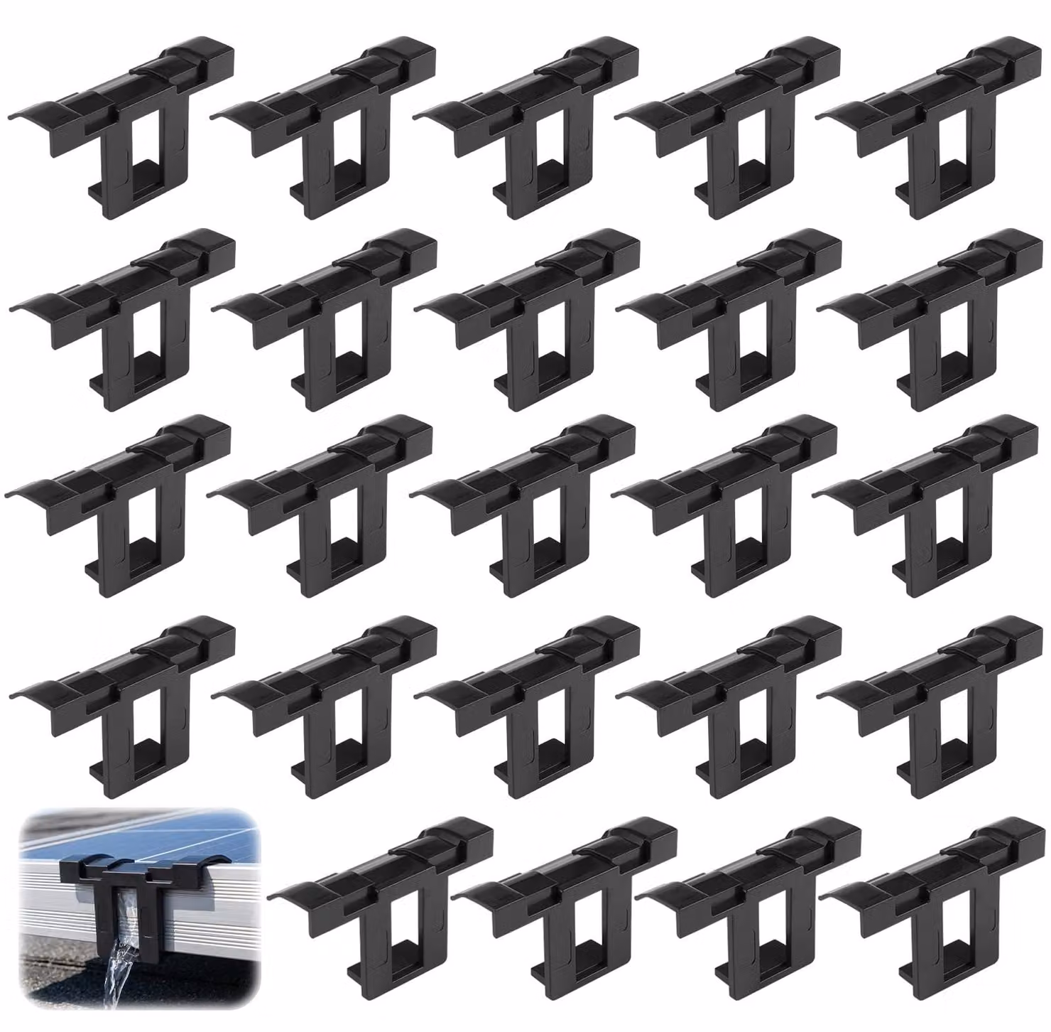 24 clip per scarico dell'acqua da pannelli solari, 30 mm, in ABS, resistenti allo sporco