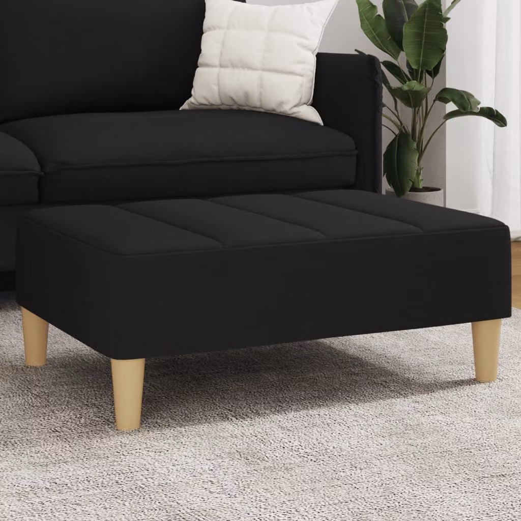 Poggiapiedi vidaXL Soft Body in tessuto nero L: 77 cm, P: 55 cm, H: 31 cm