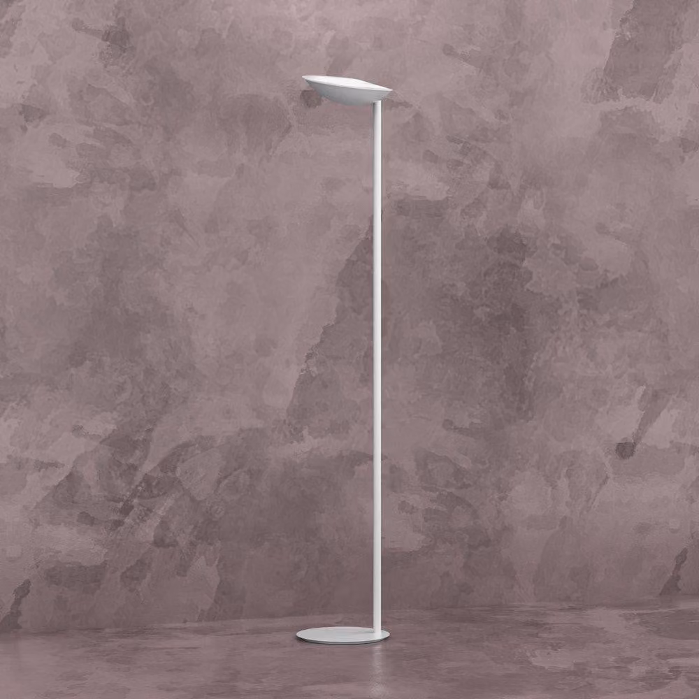 Piantana Contemporanea Mood Metallo Grigio Vetro Bianco 6 Luci Gx53