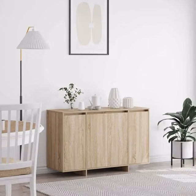 Credenza moderna vidaXL in legno MDF color rovere, L 120 x P 41 x H 75 cm – 1