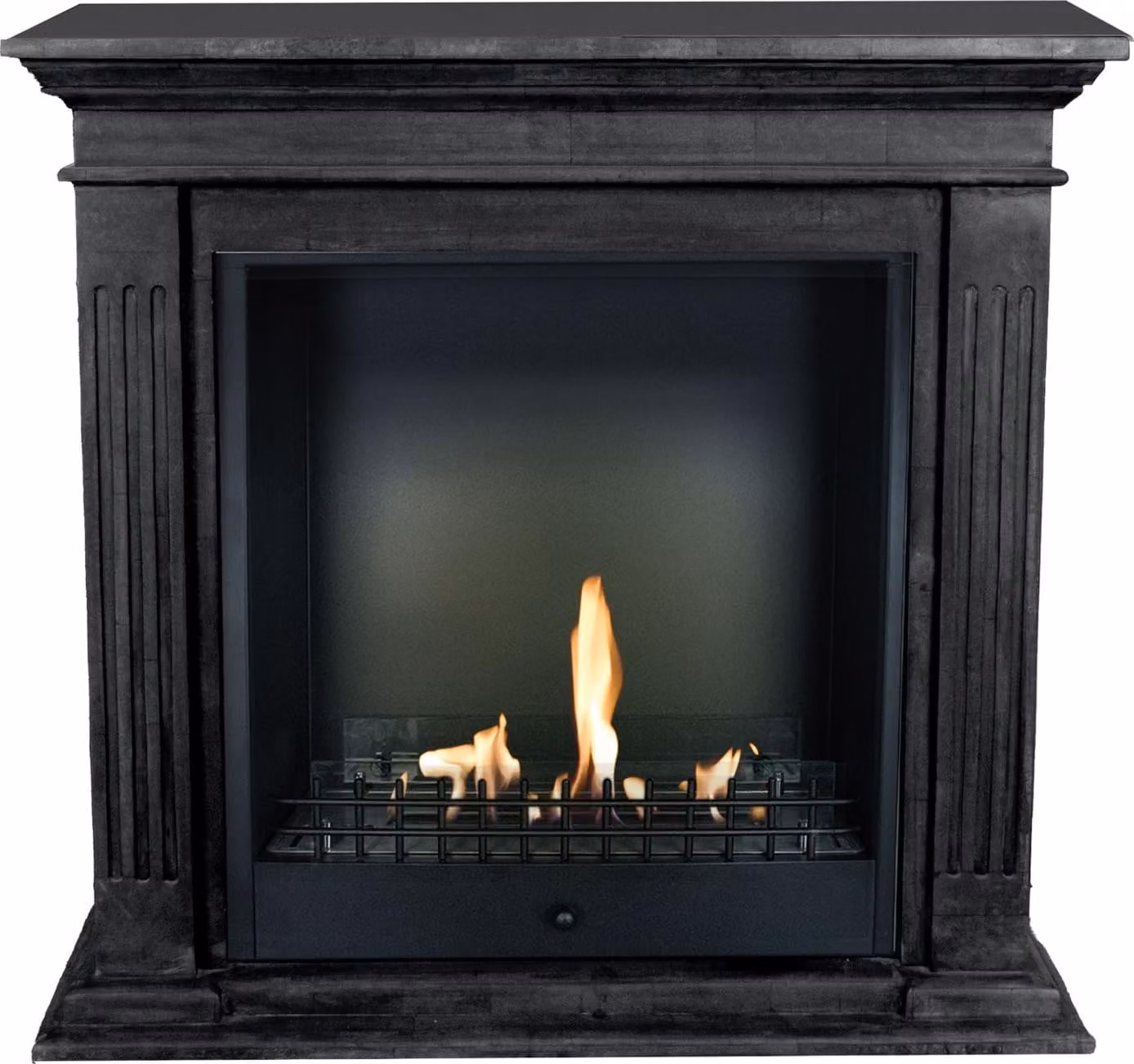 Caminetto a etanolo Xaralyn - Cadiz BCL-SBU - pietra naturale nera - riscaldamento a 3 kW - caminetto da incasso incluso - caminetto decorativo