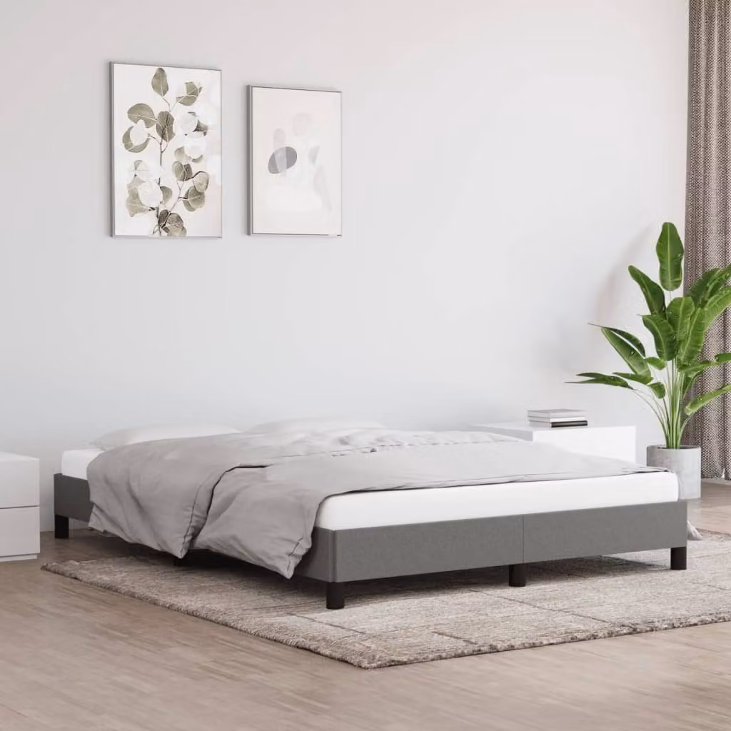 The Living Store Struttura letto grigio scuro 140x200 cm in tessuto