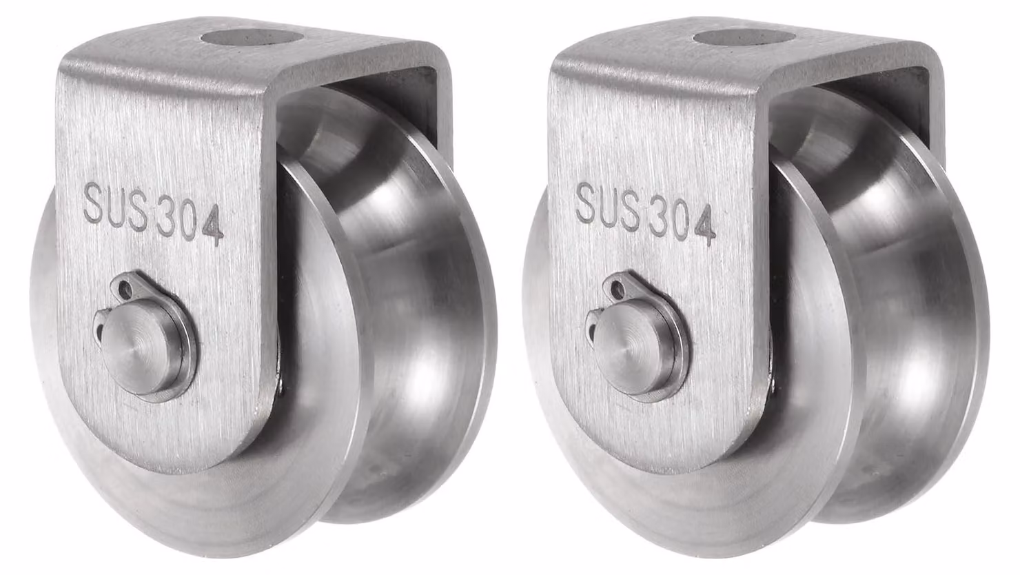 Rotelle a sfera universali, confezione da 2, acciaio inossidabile 304, diametro 48 mm, capacità di carico 400 kg, larghezza della scanalatura 16 mm