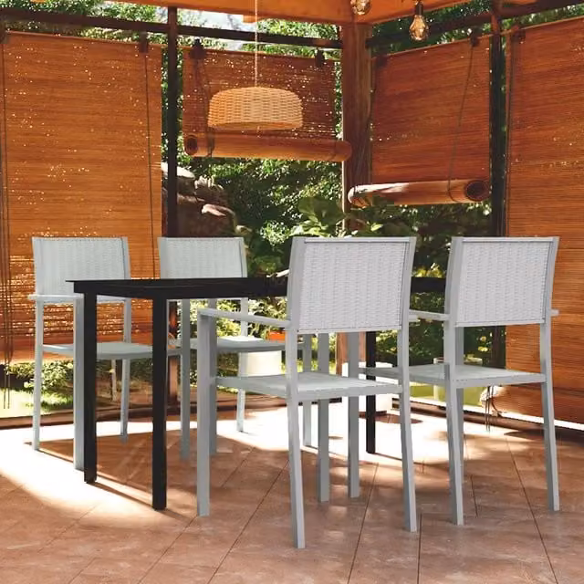 Set Mobili da Pranzo per Giardino 5 pz Bianco 3099259