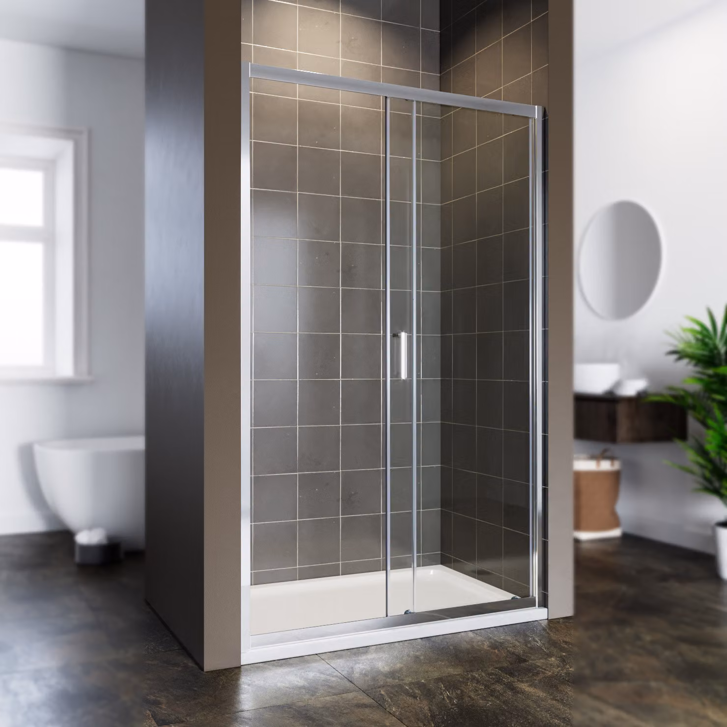 Porta doccia scorrevole Doccia a incasso Porta doccia Vetro di sicurezza ESG Shower 120x185cm
