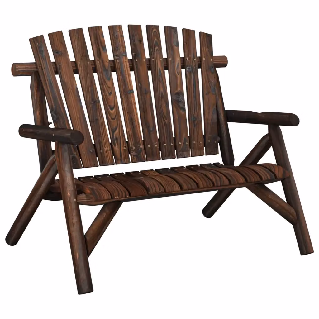 Panca da giardino a 2 posti vidaXL in legno di abete rosso marrone L: 119 cm, P: 85 cm, H: 98 cm – 2