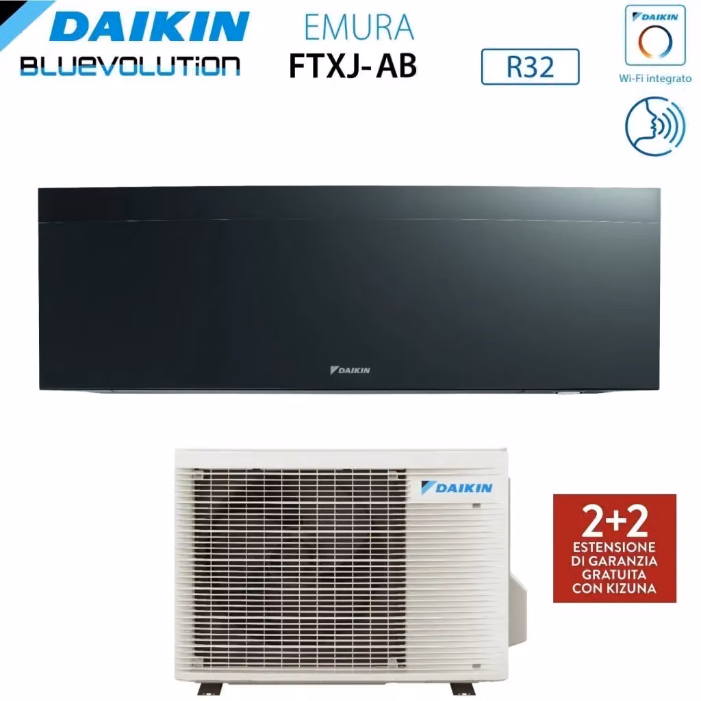 Condizionatore Daikin Emura Black III 7000 BTU FTXJ20AB Nero con Wi-Fi Integrato e Classe Energetica A+++ – 2