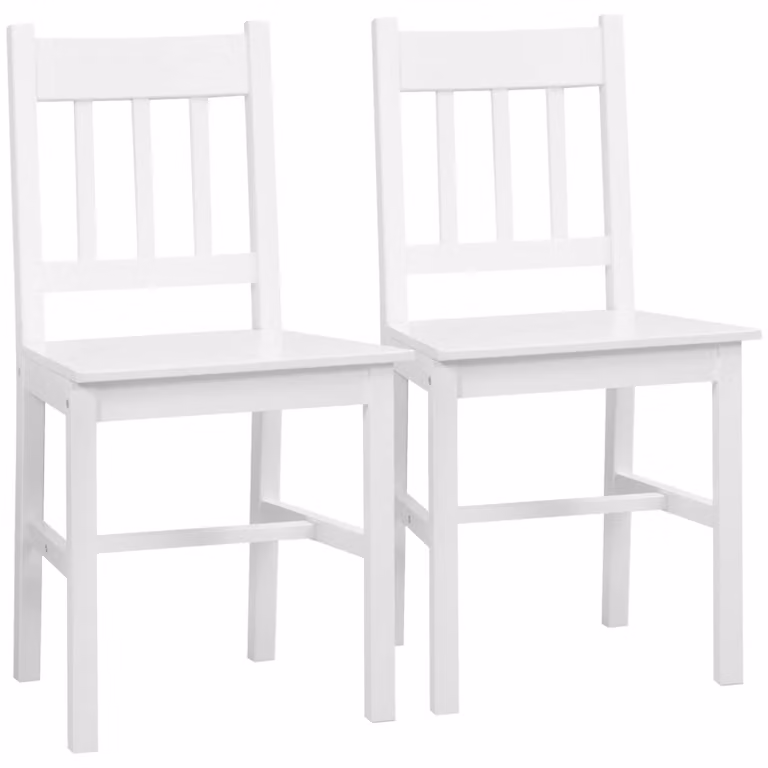 HOMCOM Set da 2 sedie da sala da pranzo, sedie da cucina con schienale, in legno di pino