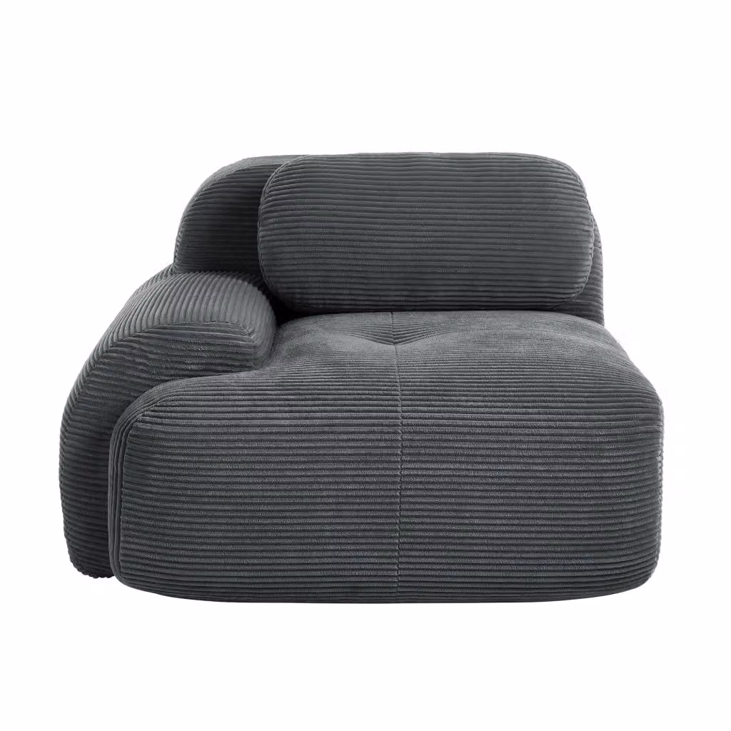 Divano angolare Hamlet LSF Zephmum in tessuto corduroy grigio con seduta in schiuma e design moderno per il tuo soggiorno – 2