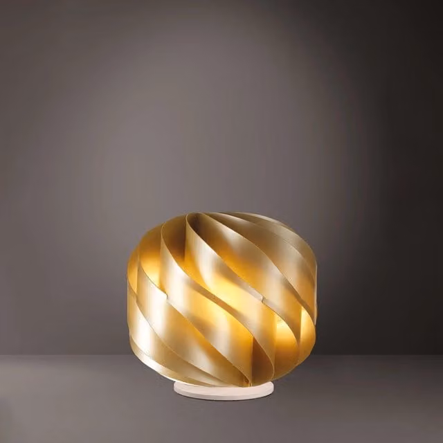 Lampada da scrivania moderna Globe Polilux New Gold Linea Zero con luce E27 in finitura oro e ottone
