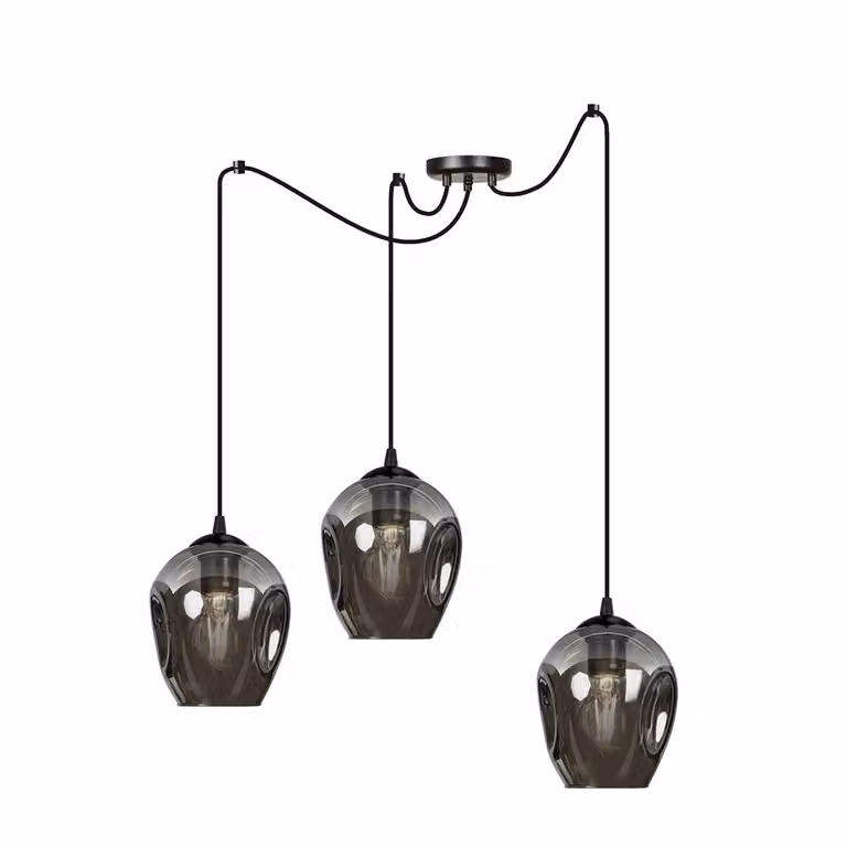 Lampadario Emibig 3xE27 60W LEVEL 3 BL/GRAFITE 757/3