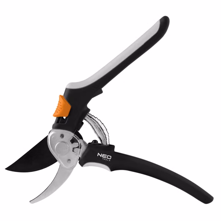 NEO TOOLS cesoie bypass, 200 mm, portata fino a 18 mm, con riduttore, manico ergonomico con impugnature in gomma TPR morbida, bloccaggio per il pollice, lame in acciaio temprato, con rivestimento antiaderente
