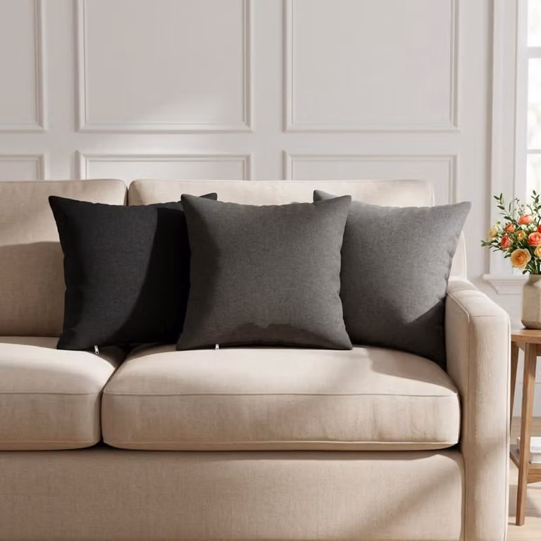 vidaXL Cuscino con cuscino HEERLEN 2 pz Grigio Chiaro Tessuto
