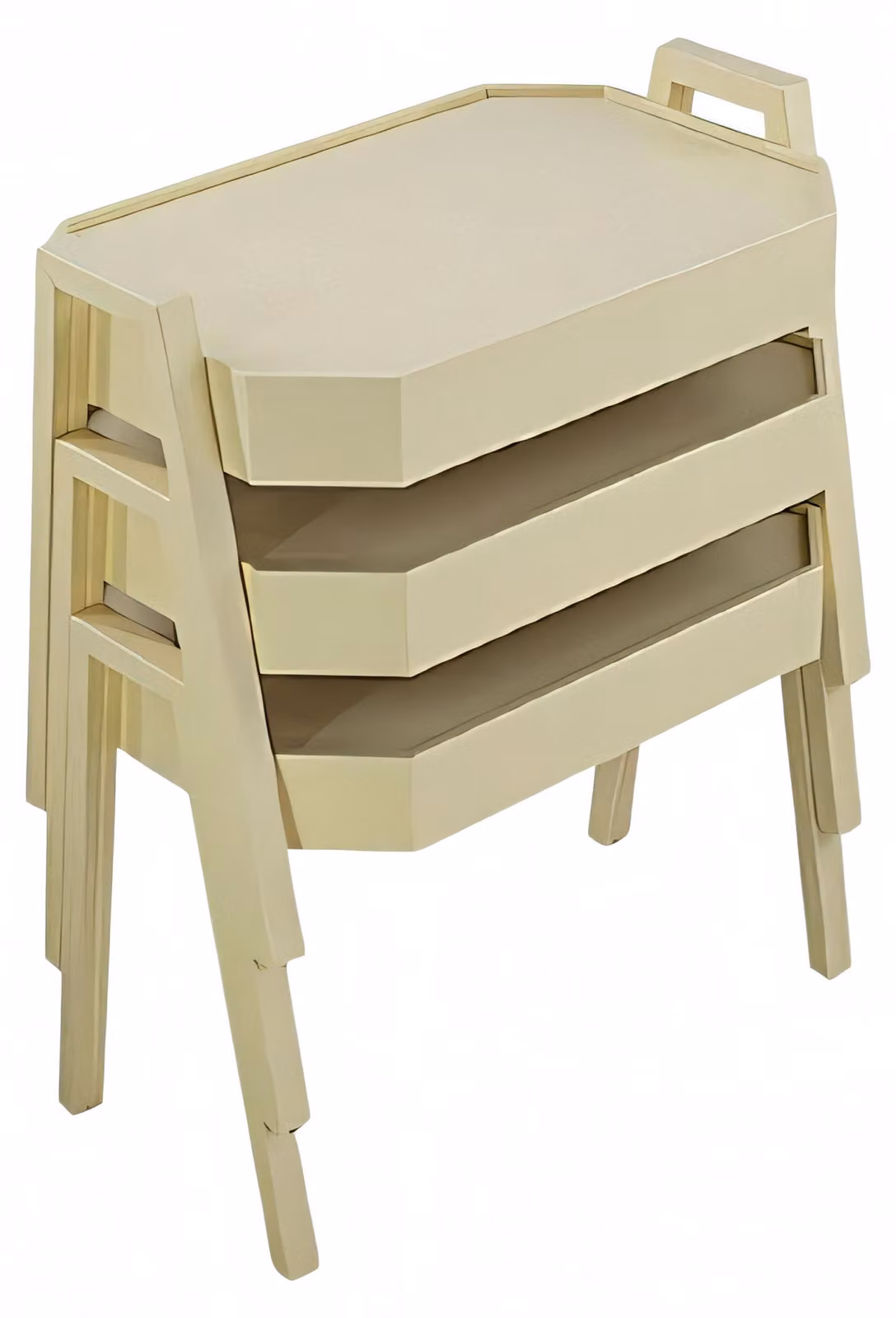 Couchtisch-Set aus Holz in Beige modern elegant
