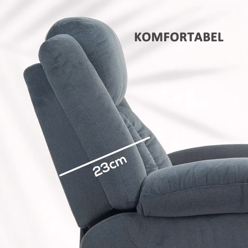 Poltrona Alzapersona Elettrica REDOM Grigia in Velluto con Struttura in Metallo L: 92 cm, P: 94 cm, H: 105 cm – 2