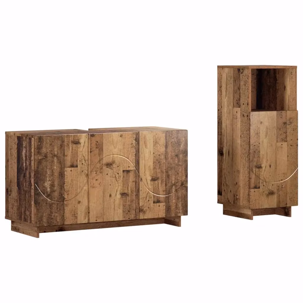 Set mobili da bagno moderni vidaXL in legno marrone con vanità e ante a cerniera L/P/H: 101,0 x 40,79 x 58,0 cm – 2