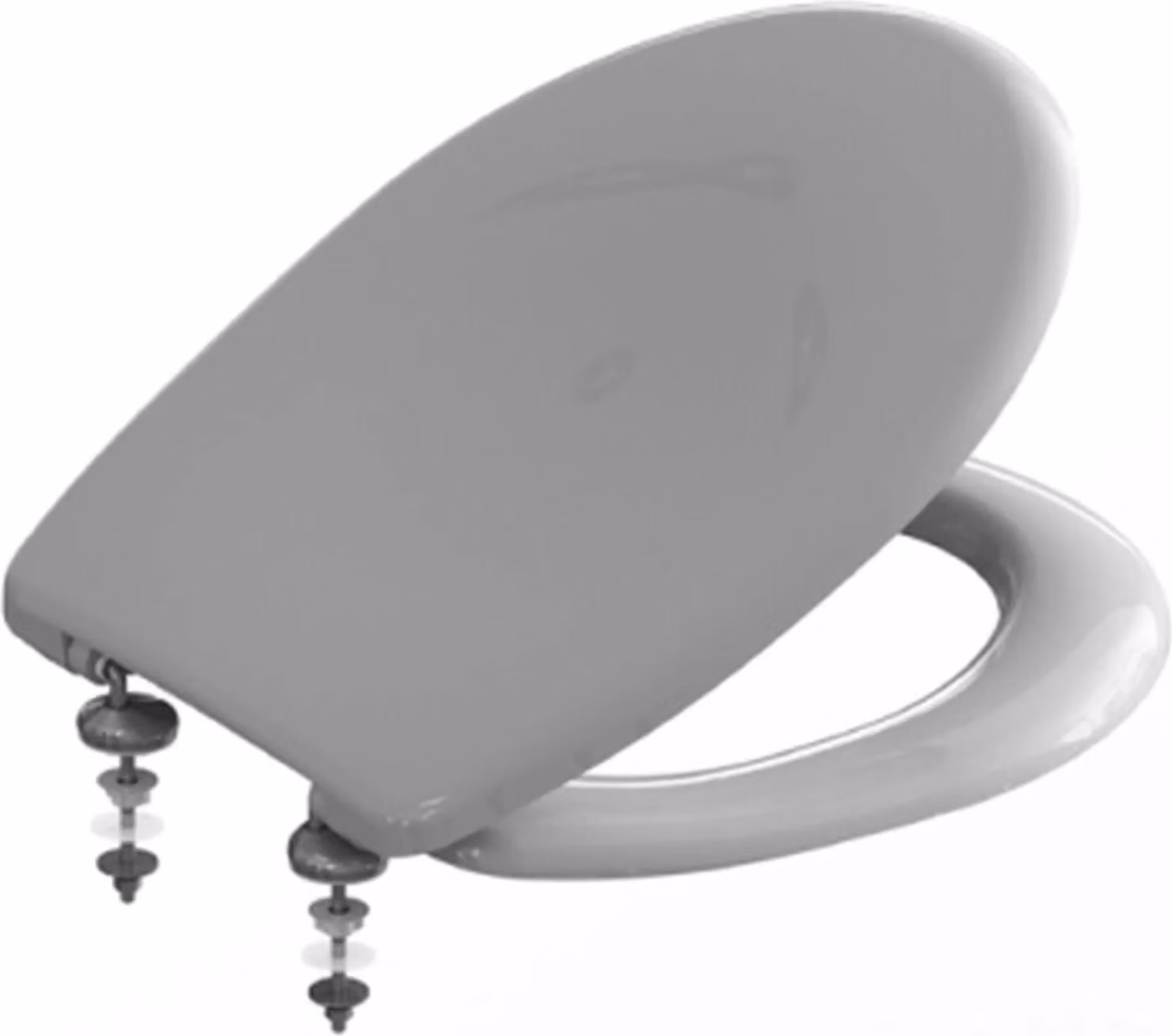 MKW Sedile WC con coperchio con cerniera VARIO in acciaio inox, bianco, 1 pz.