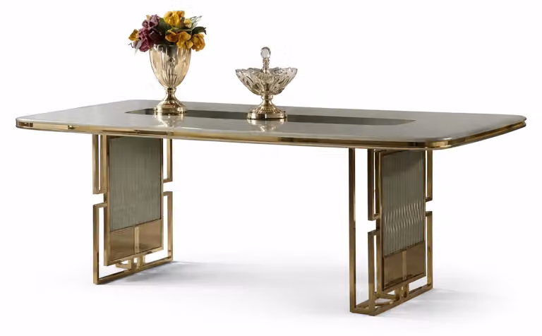 Tavolo da pranzo elegante, tavolo da cucina di design, tavolo per la famiglia, tavolo