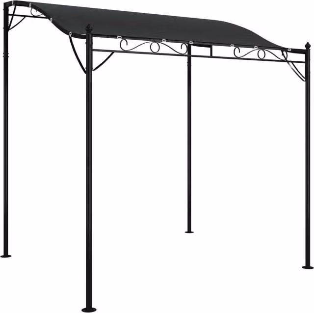 Tettoia Antracite 2x2,3 m 180 g/m2 Tessuto e Acciaio CFW9849229
