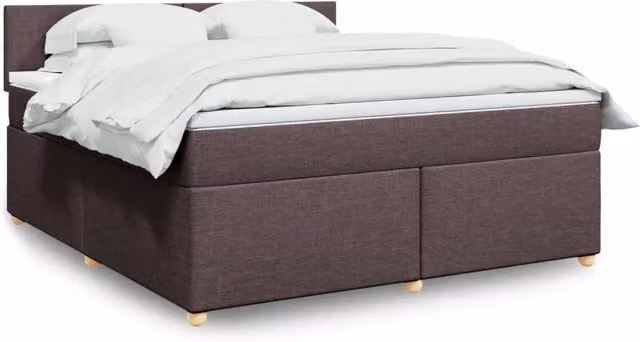 Letto ibrido vidaXL con giroletto a molle e materasso, marrone e bianco, L/P: 180 x 200 cm