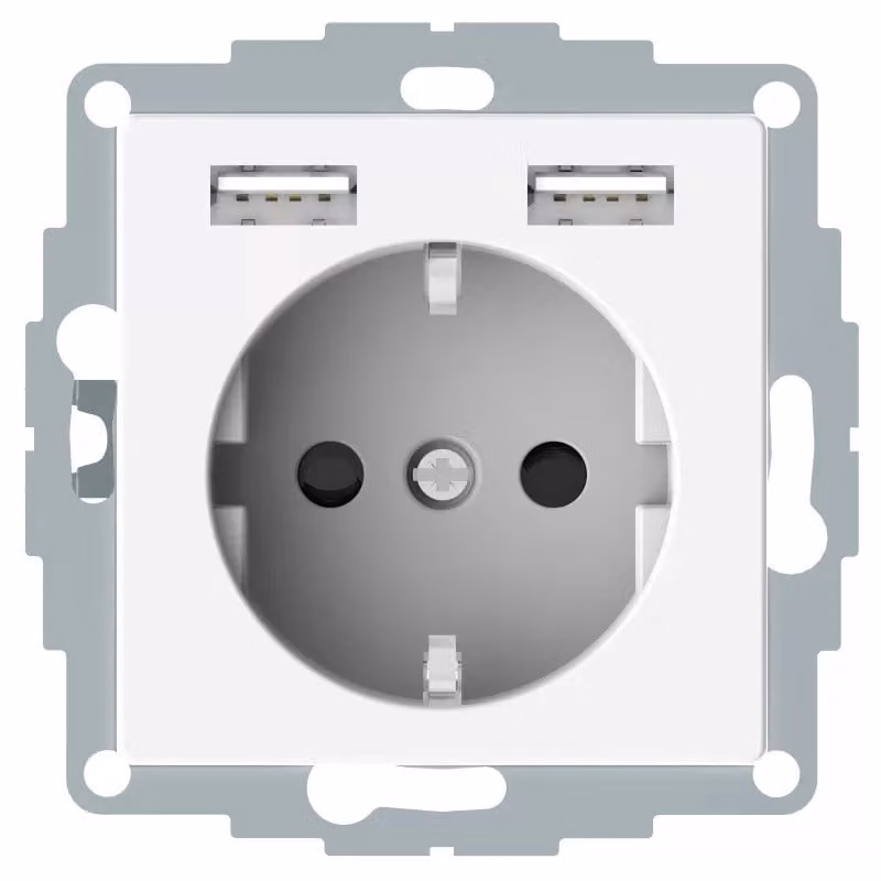 Presa Schuko con caricatore USB 16A/AC250V rw - Presa ELG365344