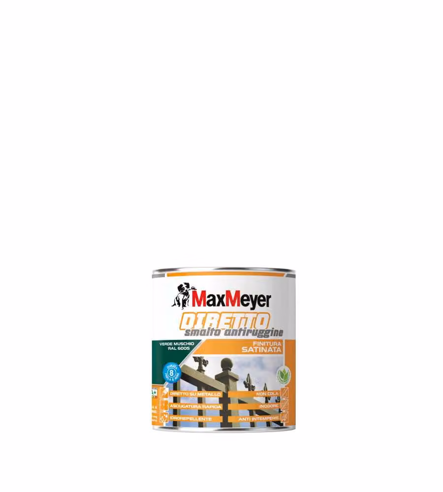 MaxMeyer Smalto Antiruggine Satinato Verde Muschio 0,75L Interni Esterni