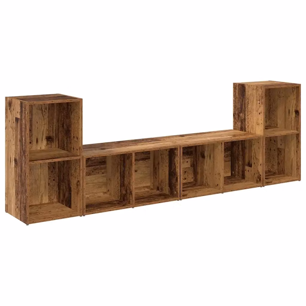 Set di 4 mobili TV moderni vidaXL in legno ingegnerizzato color marrone opaco per soggiorno – 2