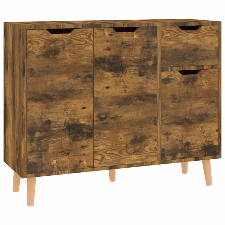 Credenza Rovere Fumo 90x30x72 cm in Legno Multistrato