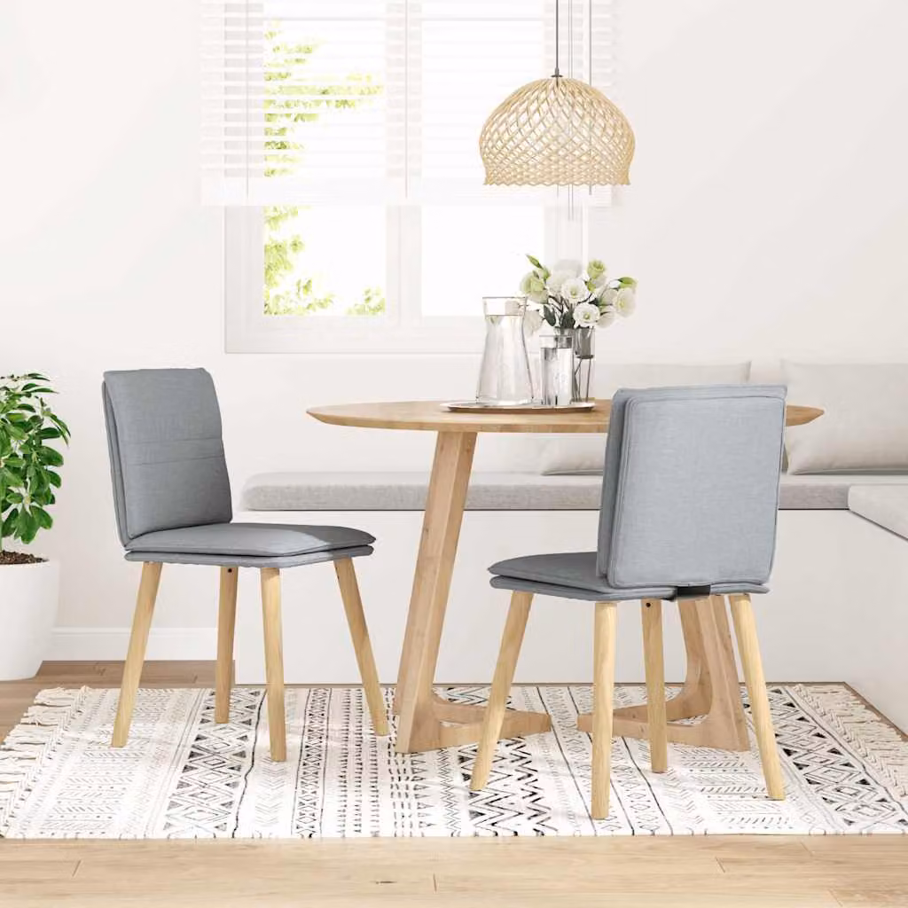 Sedie da Pranzo 2 pz Grigio Chiaro in Tessuto