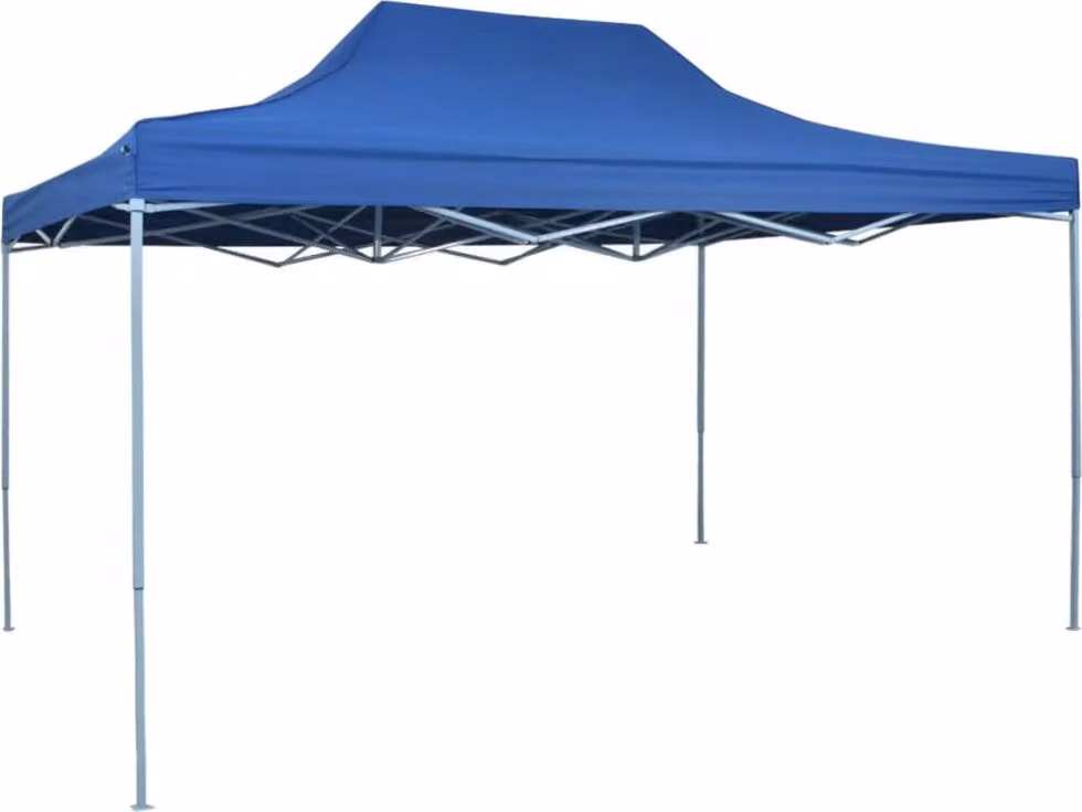 Gazebo Professionale Pieghevole 3x4m Acciaio Blu