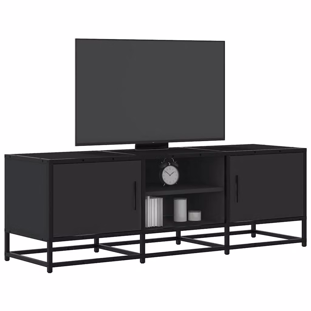 vidaXL Mobile Porta TV Nero in Legno e Metallo L: 120 cm, P: 35 cm, H: 41 cm