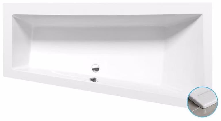 Vasche Polysan - Vasca asimmetrica Andra Slim R, 1700x900x450 mm, bianco 81511S