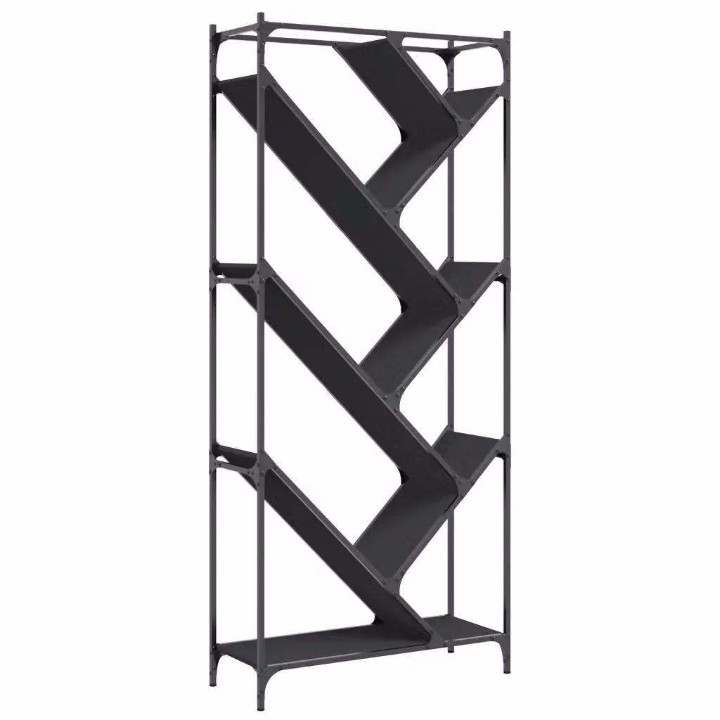 Libreria Design Mania Nera in Legno e Metallo L: 79 cm, P: 30 cm, H: 180 cm – 2