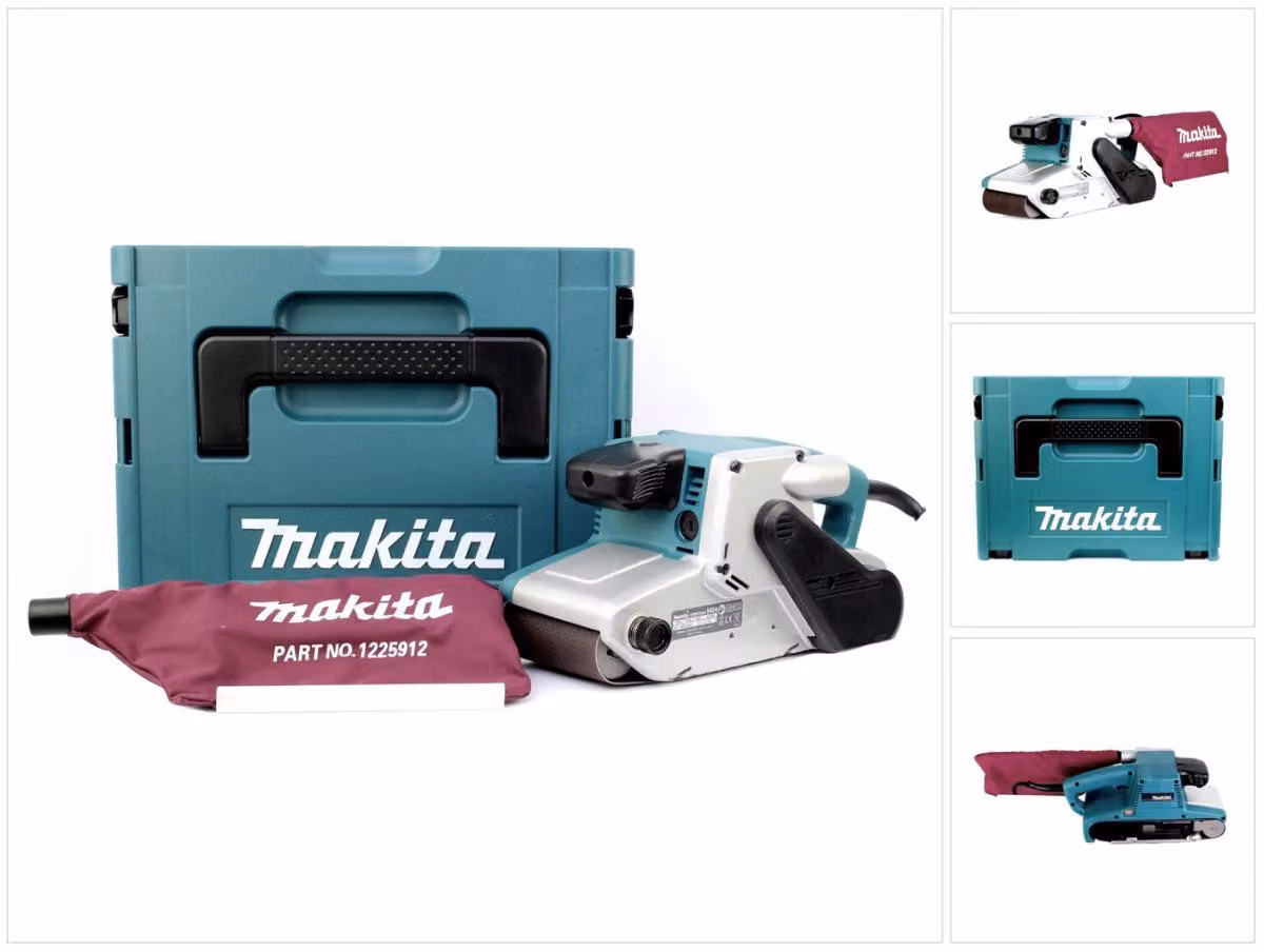Makita 9404 J Levigatrice a nastro elettrica 1010 W / 100x610 mm + Valigetta Makpac