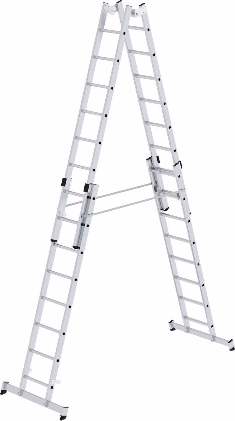 Scala a pioli a 4 sezioni con pioli nivello® traverse 4x8