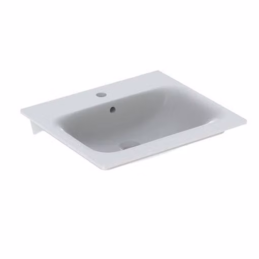 Lavabo per mobili Geberit RENOVA PLAN con foro per rubinetto, con sfioratore 550 x 480 mm bianco