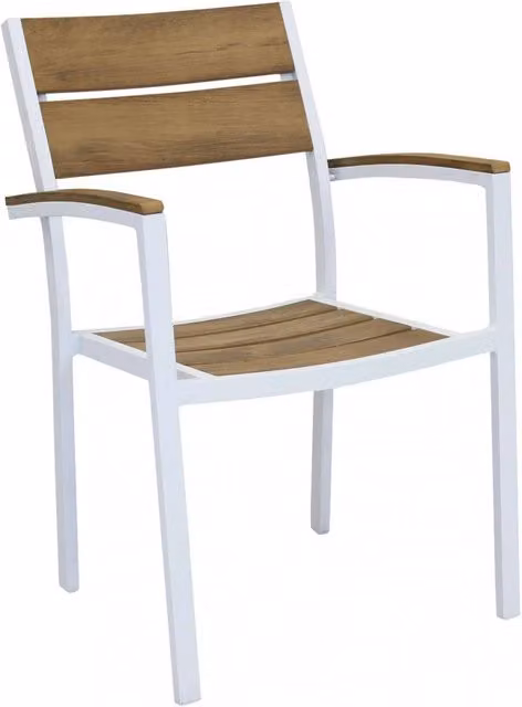 Poltrona Cayman GIORDANOSHOP in alluminio bianco per giardino L: 56 cm, P: 58 cm, H: 85 cm