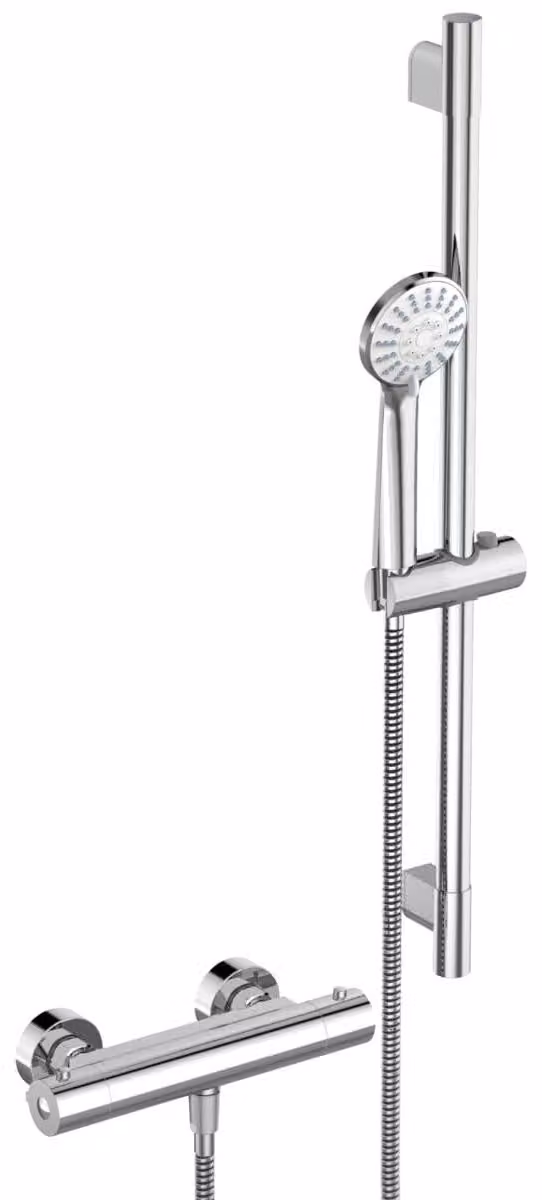 Miscelatore per doccia Ecotherm con rubinetteria, cromato, con 2 manopole