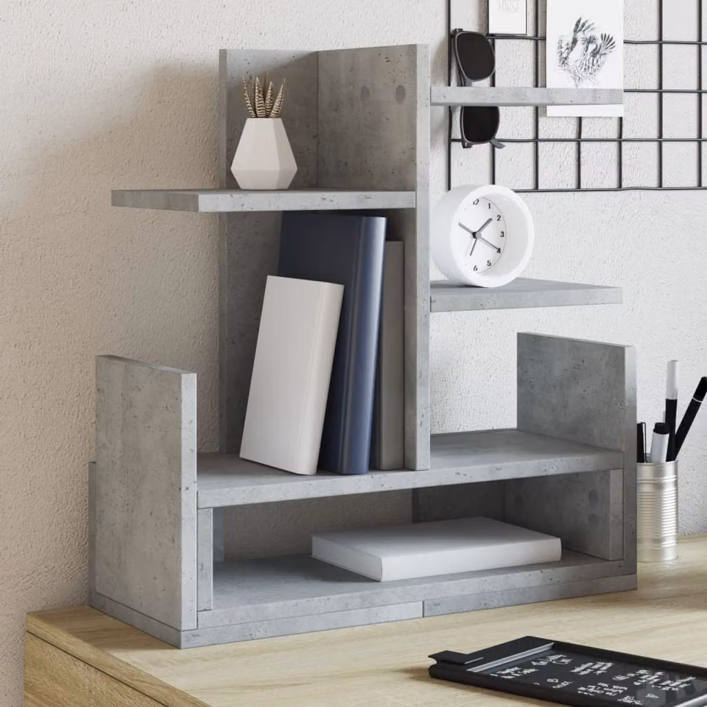 Maison Exclusive - Organizer da scrivania Grigio cemento 49x20x52,5 cm Materiale ligneo