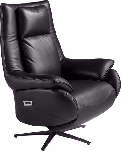 Poltrona girevole in pelle nera