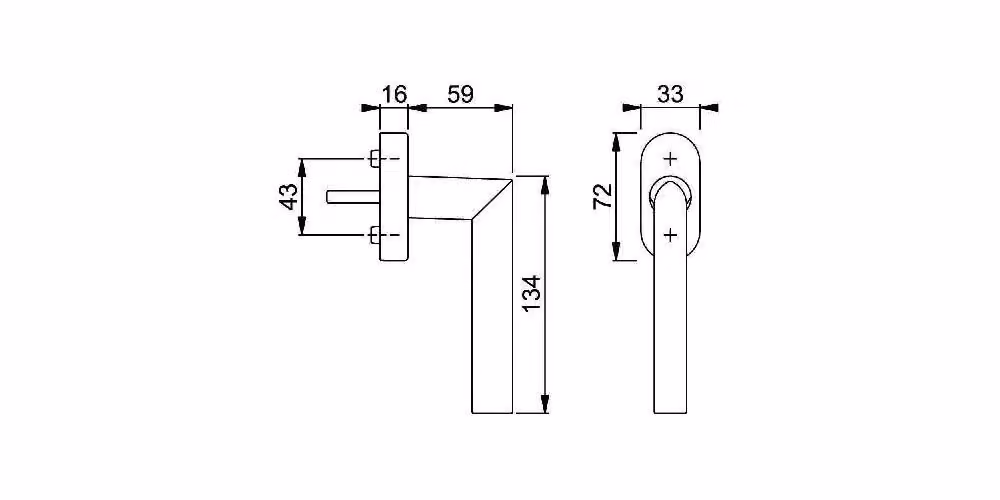 Maniglia per finestra Stock.E0140/US956 VA ma 32-42mm Secustik®/VarioFit® Stand.HOPPE